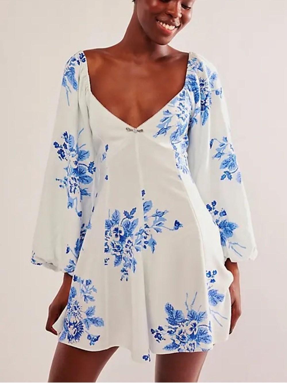 FREE PEOPLE Francesca Mini Dress in Blue